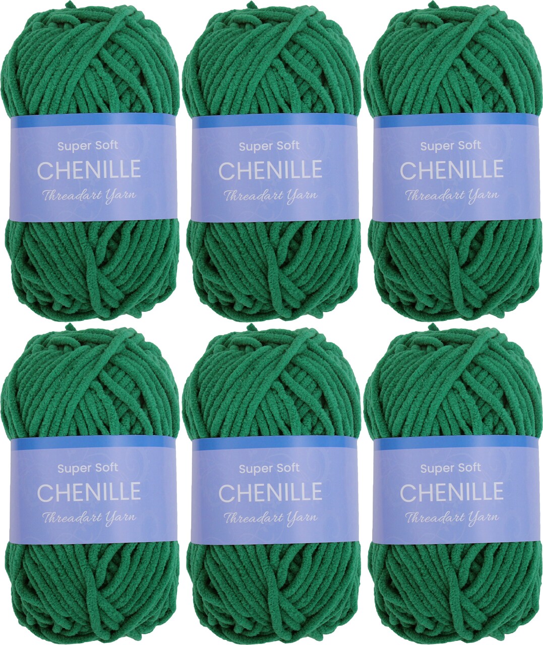 ThreadArt #5 Chenille Yarn for Crocheting, Knitting, Amigurumi, Super Soft Plush Velvet Yarn - 50 Gram 60 yds Fluffy Yarn Skeins